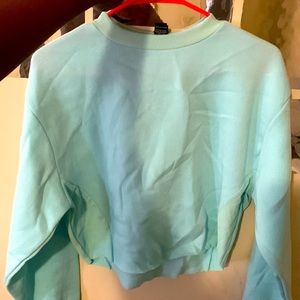 CUTE BLUE CROP SWEAT SHIRT